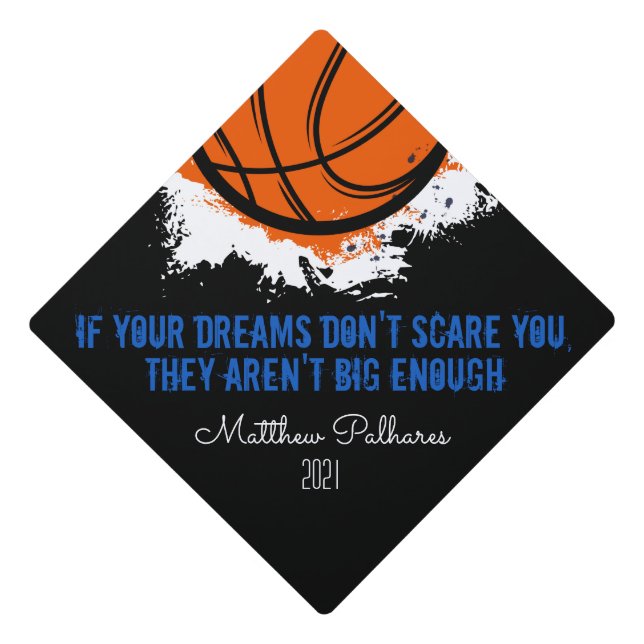 Toque De Diplômé Basketball Dreams Graduation Cap Topper (Devant)