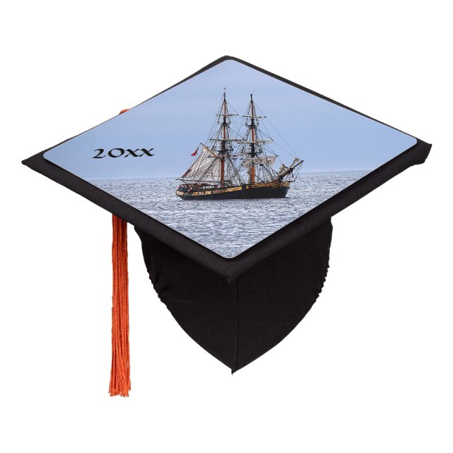 Toque De Diplômé Bateau de pêche nautique Ciel bleu (Incliné)