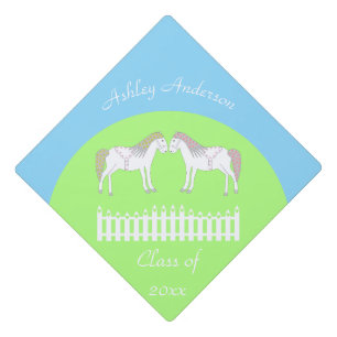 Toque De Diplômé Beau Cheval Blanc Personnalisé