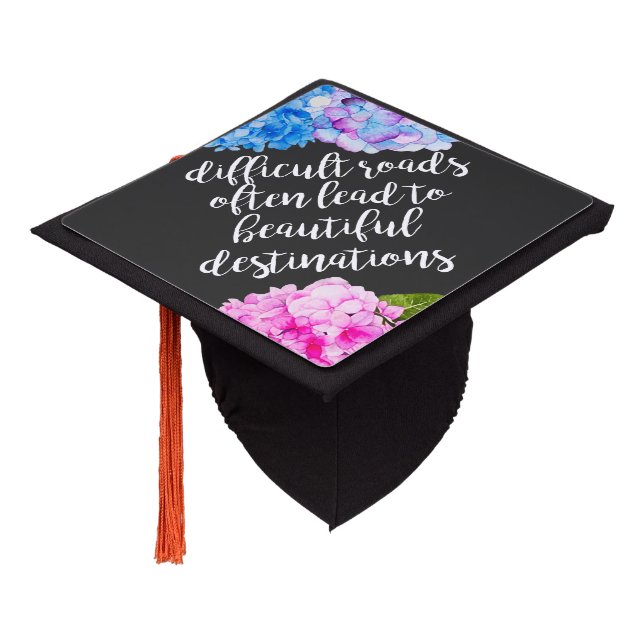 Toque De Diplômé Belle aquarelle des destinations | florale (Incliné)