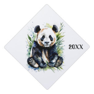 Toque De Diplômé Belle aquarelle Panda année d'ours