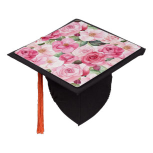 Toque De Diplômé Belles Fleurs Roses