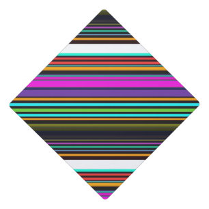 Toque De Diplômé Belles rayures de néon coloré