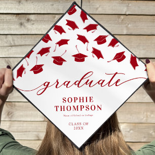 Toque De Diplômé Blanc rouge moderne 2025