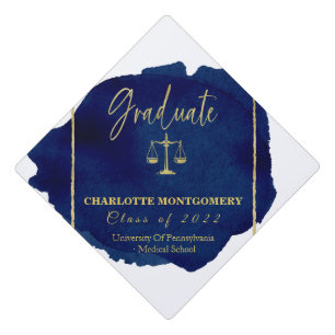 Toque De Diplômé Bleu Abstrait Elegant Law School Graduation