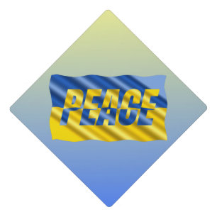 Toque De Diplômé Bleu et Jaune Inspirations Ukraine Paix Pas de Gue