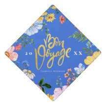Bleu et or "Bon Voyage" Plafond de graduation Flor