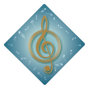 Toque De Diplômé Bleu et or principaux de notes de musique