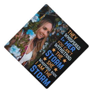 Toque De Diplômé Bleu Jaune Je Suis La Diplôme De Tempête Femme For