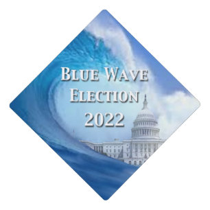 Toque De Diplômé Bleu Wave Élection 2022 Graduation Cap Topper