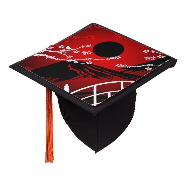 Toque De Diplômé Blossom rouge  (Incliné)