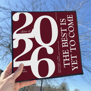 Toque De Diplômé Bold 2025 Elégant Burgundy Graduation Cap Topper
