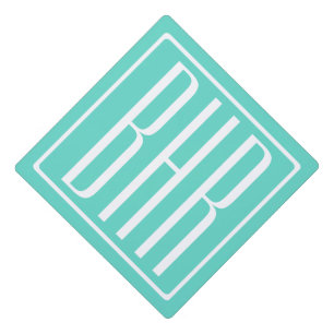 Toque De Diplômé Bold Modern   White on aqua