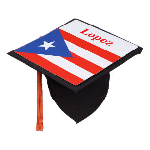 Toque De Diplômé Boricua Banderas Tassel, Drapeau Portoricain Topp