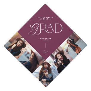Toque De Diplômé Bourgogne violet multi photo moderne contemporain