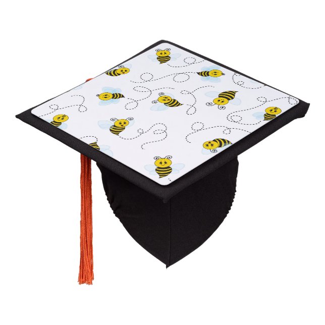 Toque De Diplômé Bumblebee volant Jaune Noir Bumble Bee (Incliné)