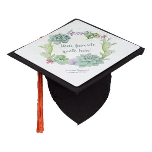 Toque De Diplômé Cactus succulents aquarelle personnalisés
