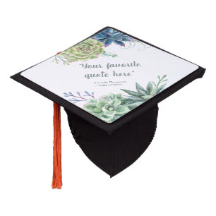 Toque De Diplômé Cactus succulents aquarelle personnalisés