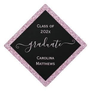 Toque De Diplômé Cadre de Parties scintillant rose