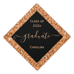 Toque De Diplômé Cadre orange étincelant
