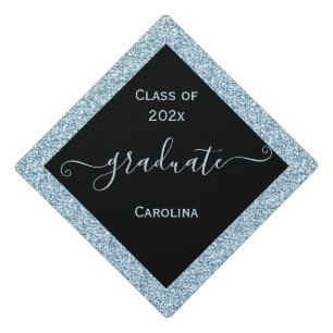 Toque De Diplômé Cadre Parties scintillant bleue