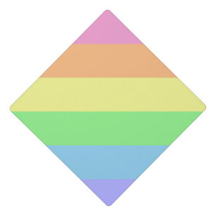 Toque De Diplômé Calot de fin d'études arc-en-ciel pastel
