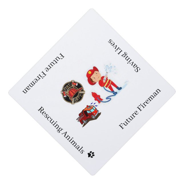 Toque De Diplômé Cap Topper Future Fireman (Devant)