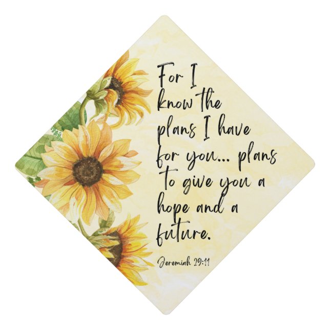 Toque De Diplômé Capuchon de diplôme Topper - Jérémie 29:11 (Devant)