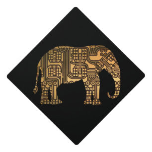 Toque De Diplômé Carte de circuit éléphant en cuivre