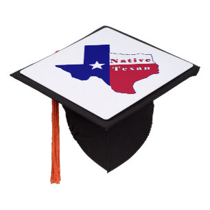 Toque De Diplômé Carte du drapeau texan natif