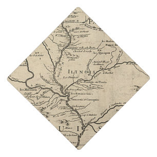 Toque De Diplômé Carte historique de l'Illinois de 1718