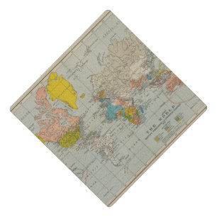 Toque De Diplômé Carte vintage 1910 du monde
