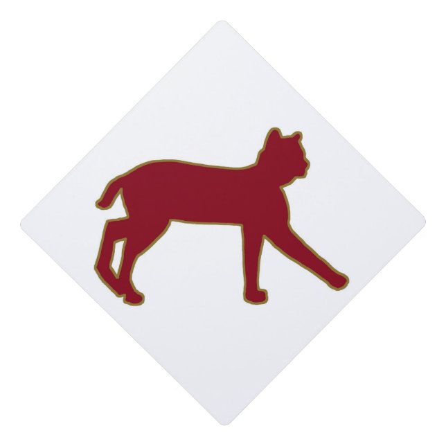 Toque De Diplômé Casquette Bobcat rouge et or (Devant)
