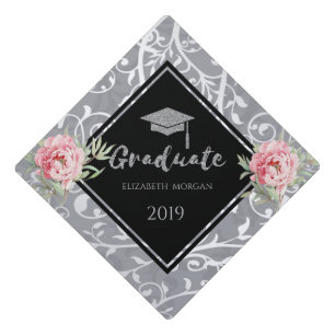 Toque De Diplômé Casquette de diplômé à paillettes argentées,Damask