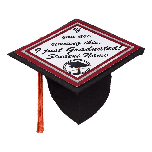 Toque De Diplômé Casquette de fin d'études avec Cercle noir et blan (Incliné)