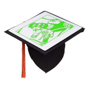 Toque De Diplômé Casquette de graduation blanche verte du vélo