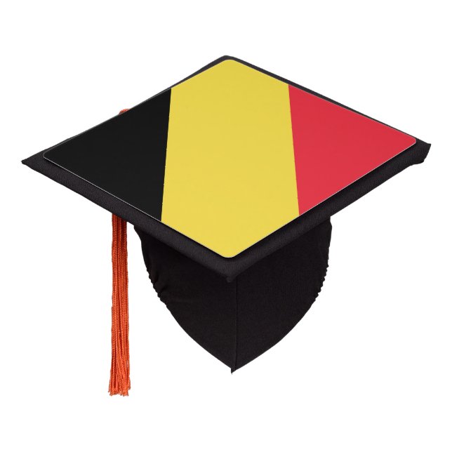 Toque De Diplômé Casquette de graduation du drapeau belge (Incliné)