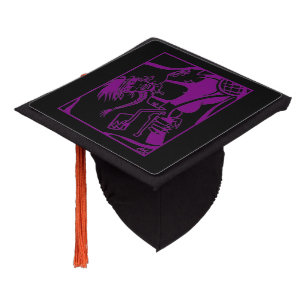 Toque De Diplômé Casquette de graduation noire violet de poussette