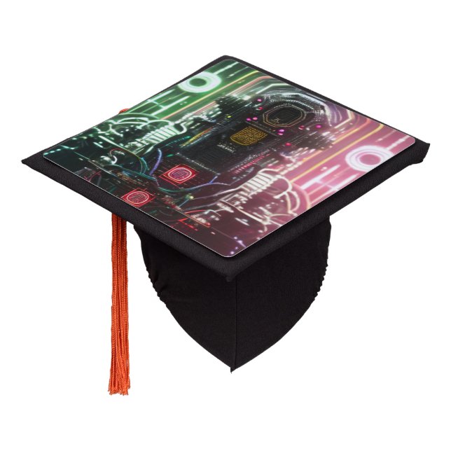 Toque De Diplômé Casquette de graduation Robot 1 (Incliné)