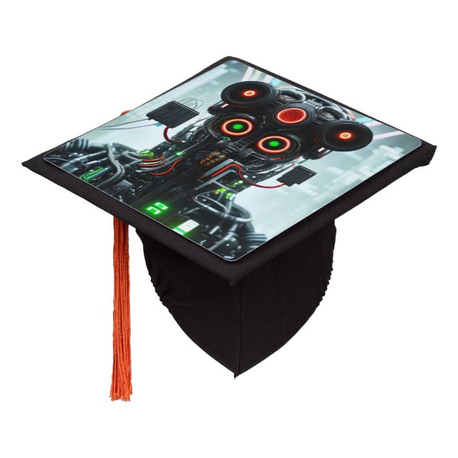 Toque De Diplômé Casquette de graduation Robot 5 (Incliné)