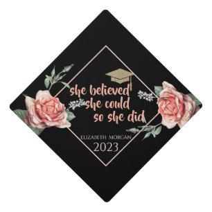 Toque De Diplômé Casquette de remise de diplômes avec roses vintage