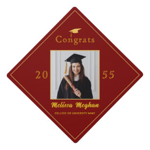 Toque De Diplômé Casquette d'or moderne photo Graduation Party Casq
