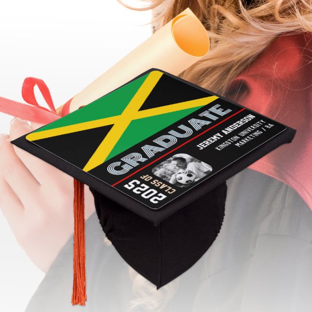 Toque De Diplômé Casquette jamaïcain, photo, drapeau jamaïcain (Créateur téléchargé)