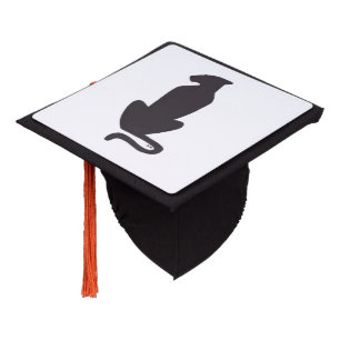 Toque De Diplômé Casquette noire Silhouette blanche bouchon de grad