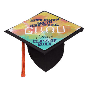 Toque De Diplômé Catégorie de prénom Classe d'aquarelle