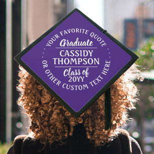 Toque De Diplômé Catégorie Inspiration Année Purple & Blanc