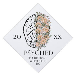 Toque De Diplômé Cerveau Psyché Avec Fleurs Graduation Cap Topper