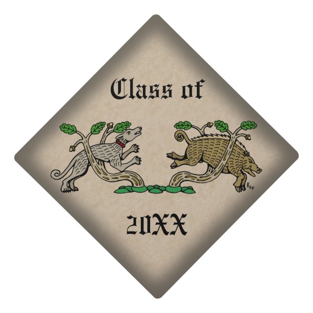 Toque De Diplômé Chasse aux sangliers médiévaux (Devant)