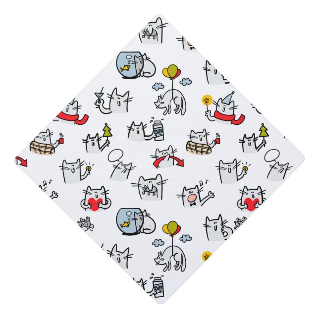 Toque De Diplômé Chats amusants, lait et magie. (Devant)