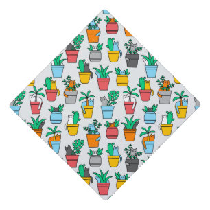 Toque De Diplômé Chats dans les pots à fleurs
